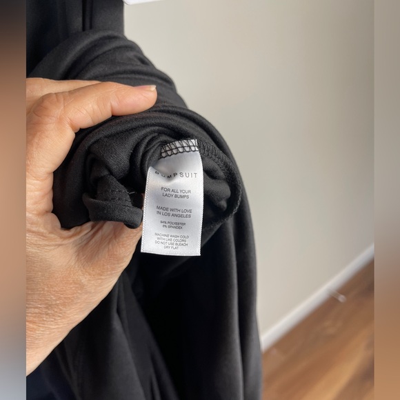 NWOT Revolve brand Bumpsuit Bianca off the shoulder black maxi dress. Size large - Picture 13 of 13